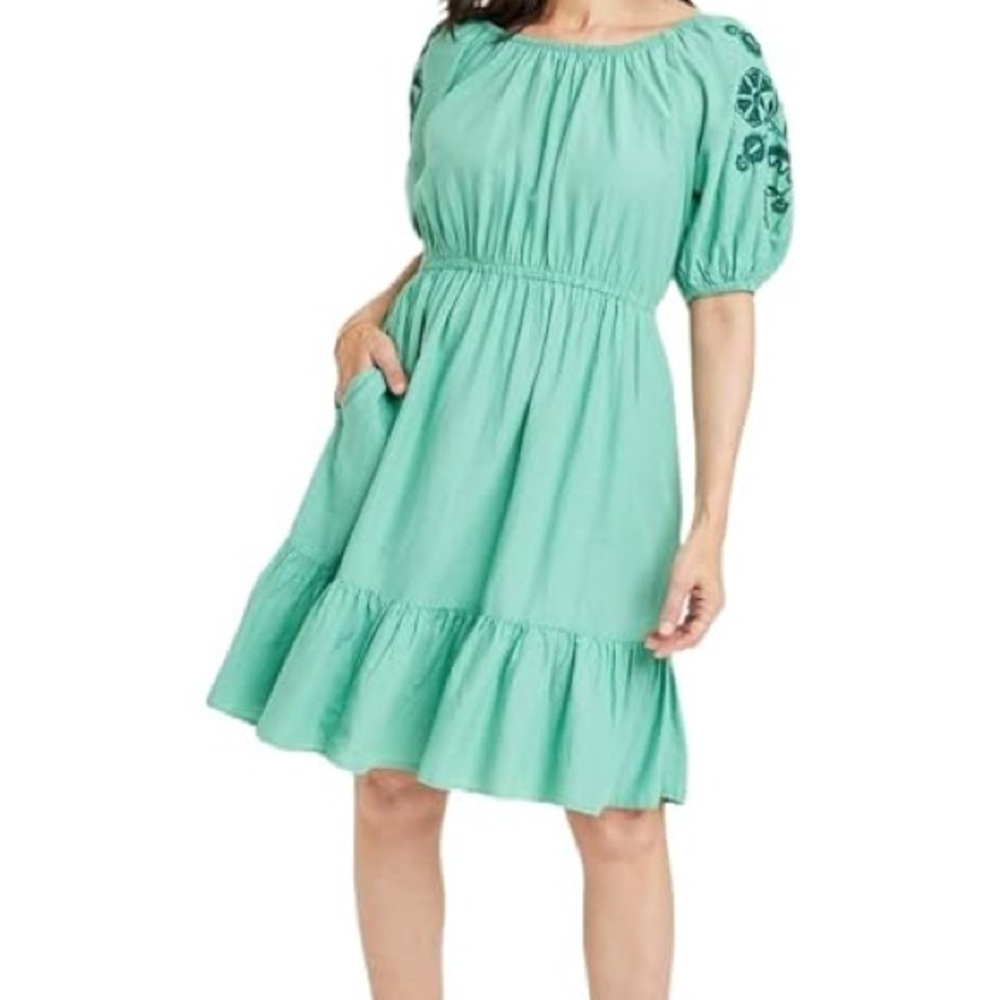 Knox Rose Green Ruffled Tiered Off-the-Shoulder Sundress - Picture 5 of 6